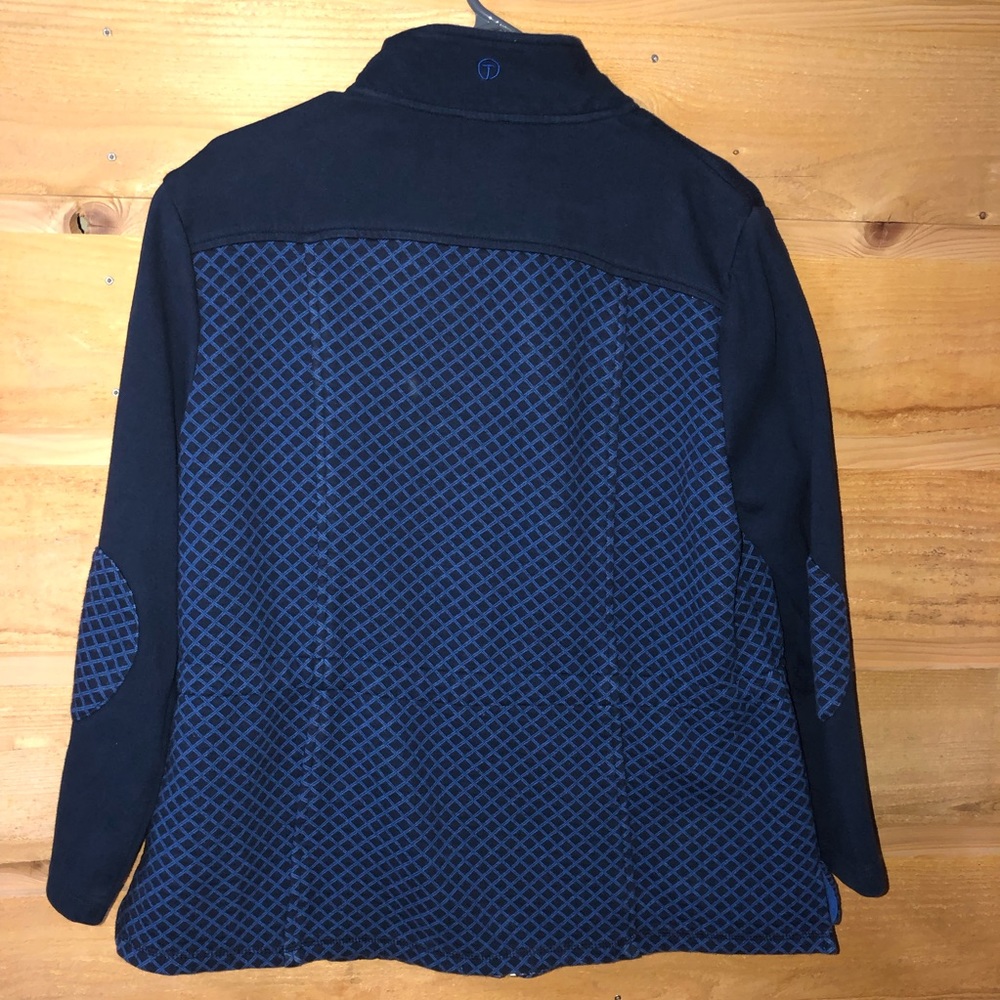 Talbots Full Zip Front Jacket Blue Pattern Quilte… - image 2